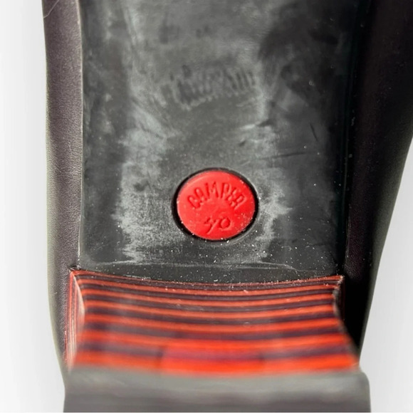 Camper Purple  Leather Oxford Striped Heel Pump 40 - Picture 11 of 12